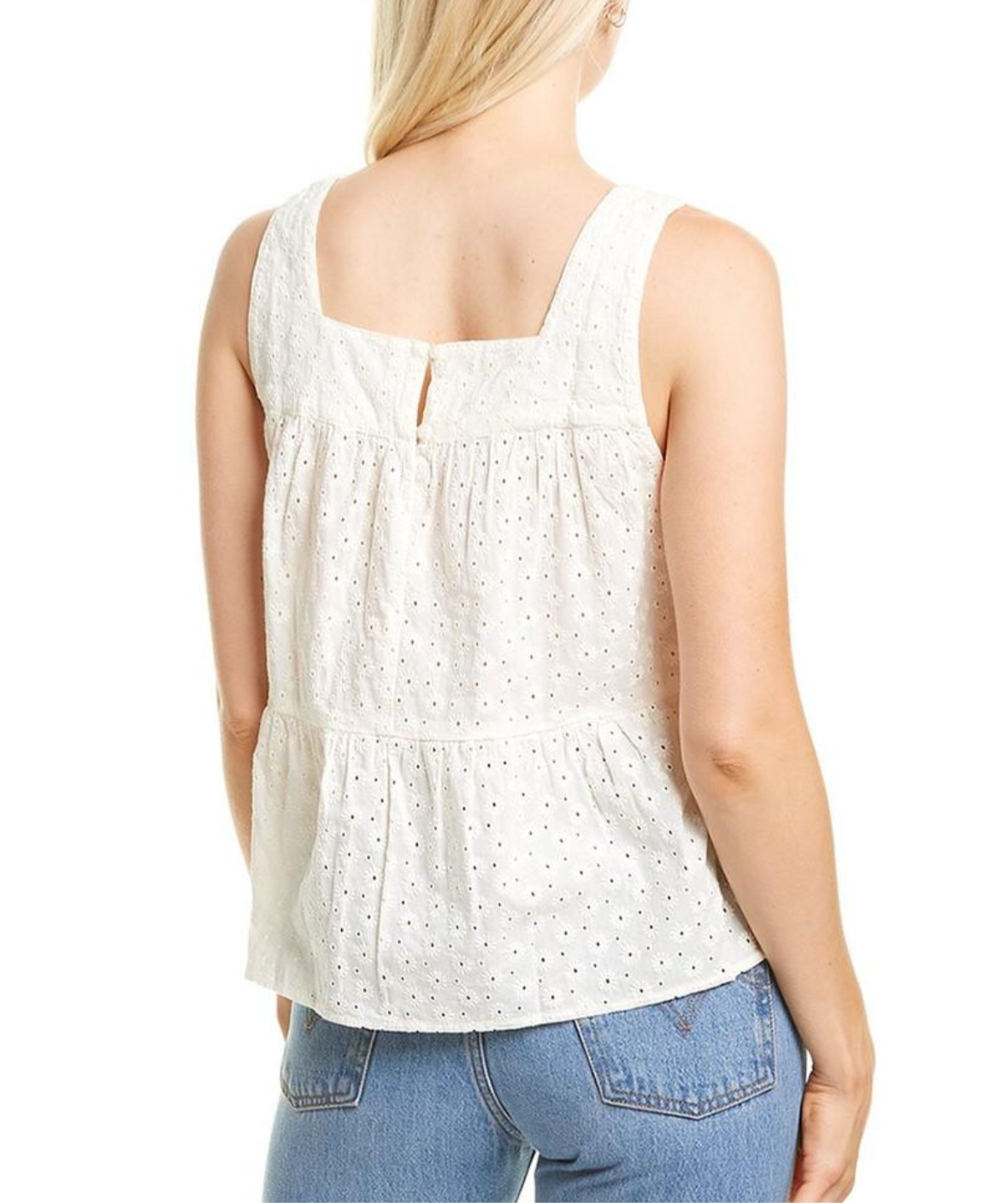 Taylor Eyelet Sleeveless Peplum Top