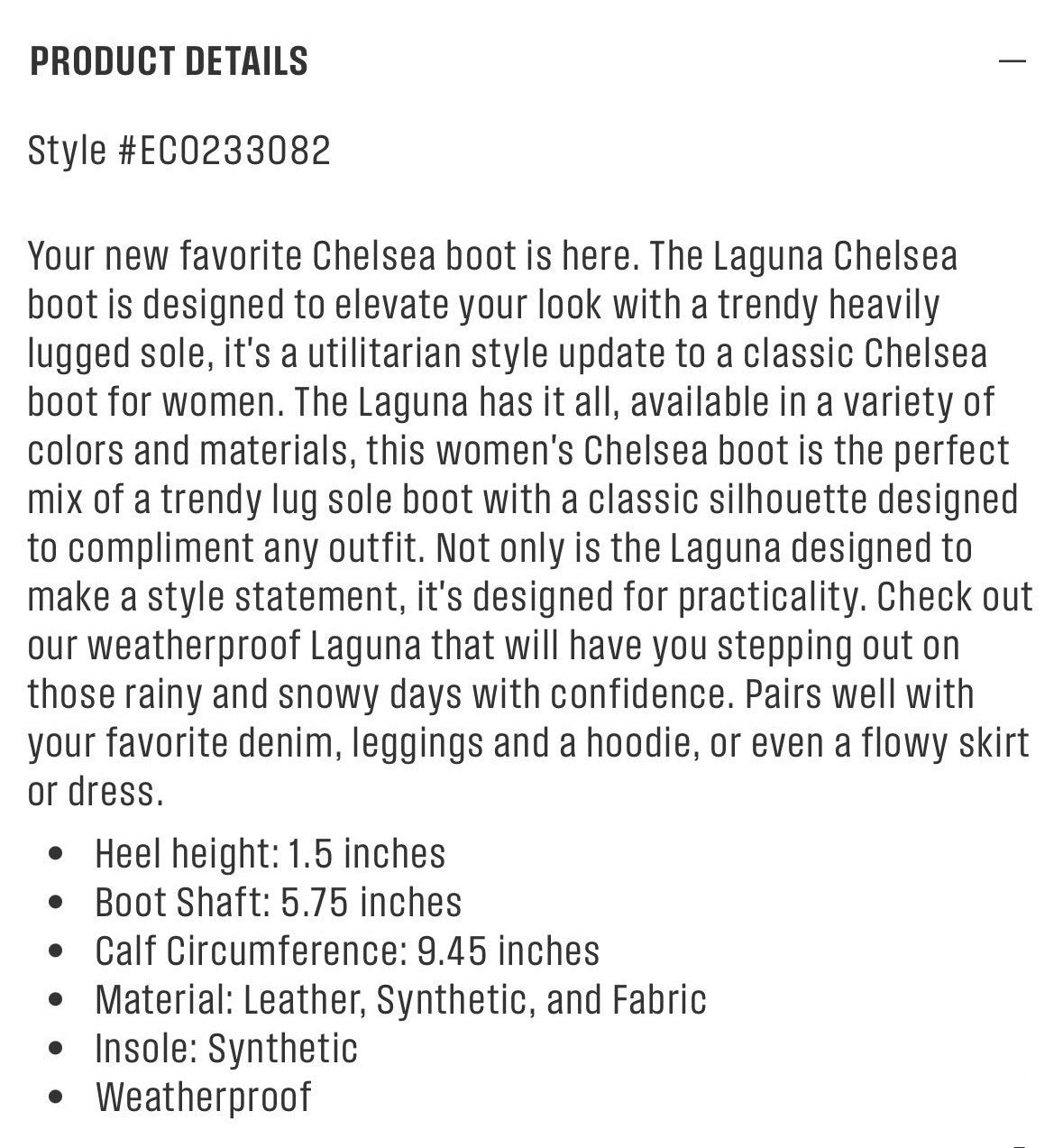 LAGUNA CHELSEA BOOTS 9.5