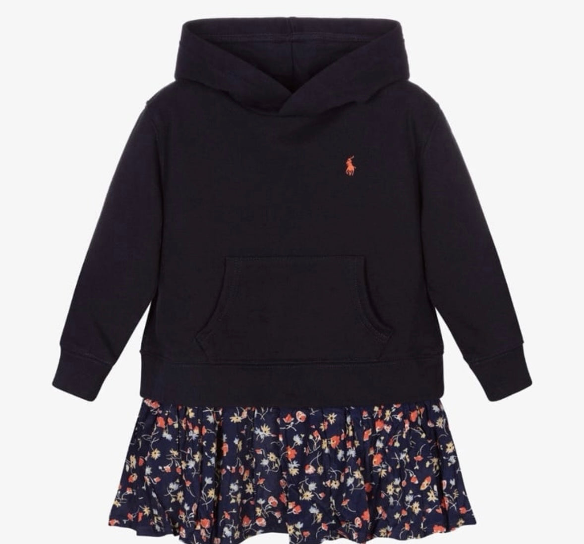 Polo Ralph Lauren Girls' Fleece Hoodie Dress, Boston Commons Navy, Size 16/XL